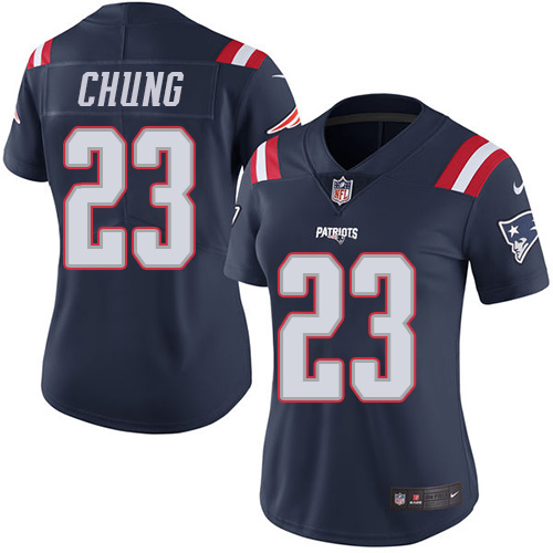 Women's Limited Patrick Chung Nike Jersey Navy Blue - #23 Rush NFL New England Patriots